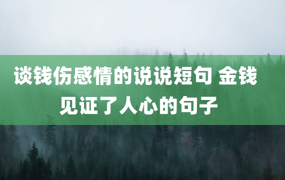 谈钱伤感情的说说短句 金钱见证了人心的句子
