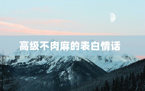 高级不肉麻的表白情话