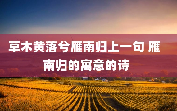 草木黄落兮雁南归上一句 雁南归的寓意的诗
