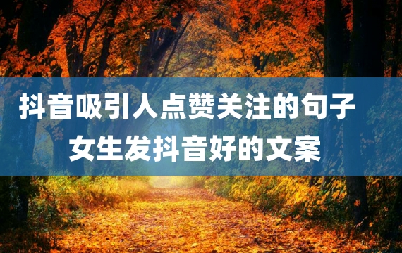 抖音吸引人点赞关注的句子 女生发抖音好的文案