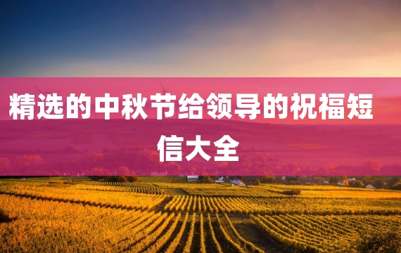 精选的中秋节给领导的祝福短信大全