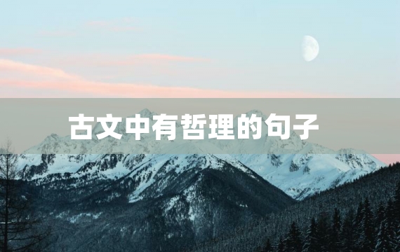古文中有哲理的句子
