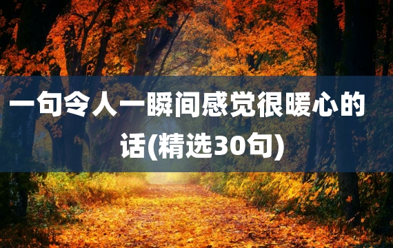 一句令人一瞬间感觉很暖心的话(精选30句)