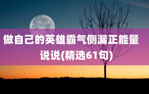 做自己的英雄霸气侧漏正能量说说(精选61句)