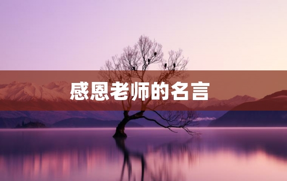 感恩老师的名言