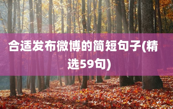 合适发布微博的简短句子(精选59句)