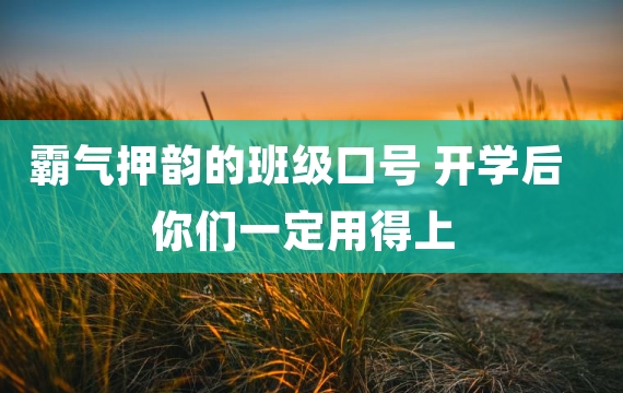 霸气押韵的班级口号 开学后你们一定用得上