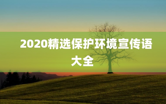 2020精选保护环境宣传语大全