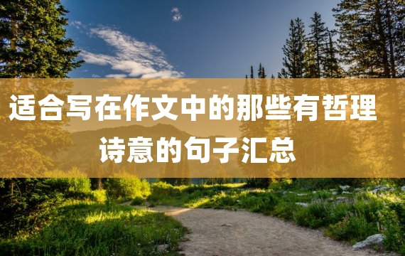 适合写在作文中的那些有哲理诗意的句子汇总