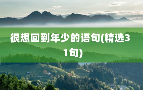 很想回到年少的语句(精选31句)