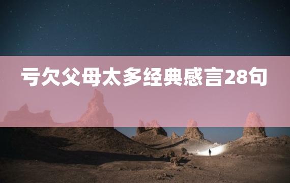 亏欠父母太多经典感言28句