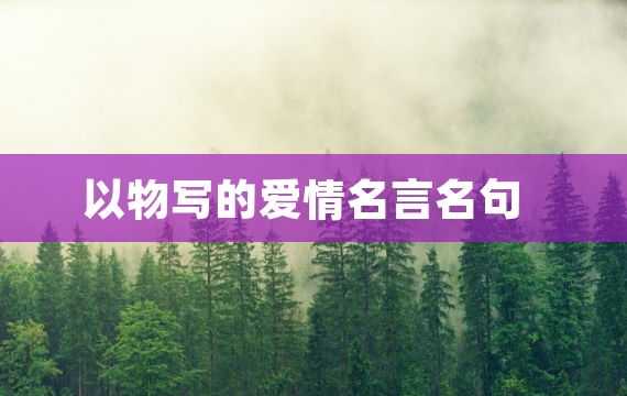 以物写的爱情名言名句