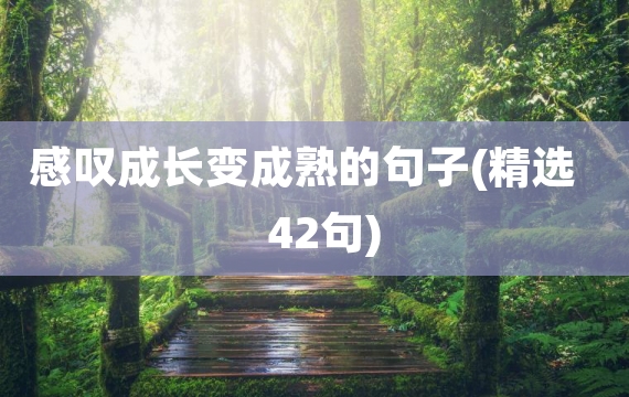 感叹成长变成熟的句子(精选42句)