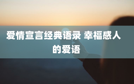 爱情宣言经典语录 幸福感人的爱语