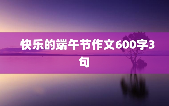 快乐的端午节作文600字3句