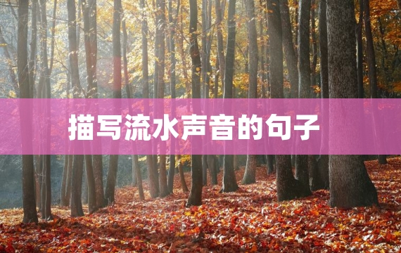 描写流水声音的句子