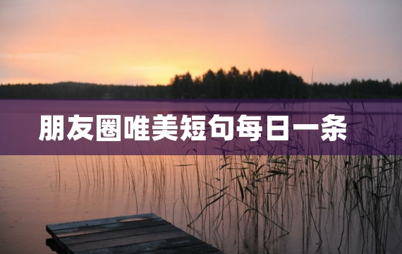 朋友圈唯美短句每日一条