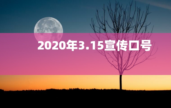 2020年3.15宣传口号