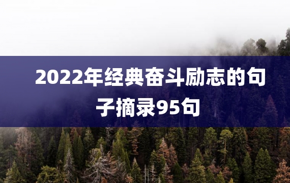 2022年经典奋斗励志的句子摘录95句