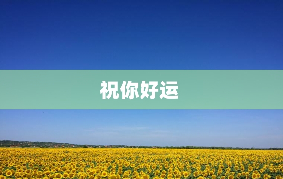 祝你好运