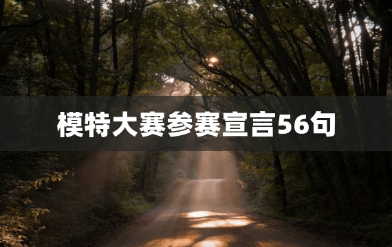 模特大赛参赛宣言56句