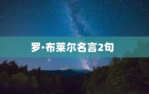 罗·布莱尔名言2句