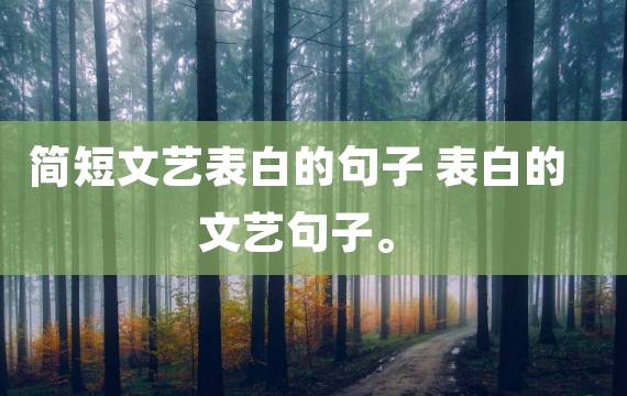 简短文艺表白的句子 表白的文艺句子。