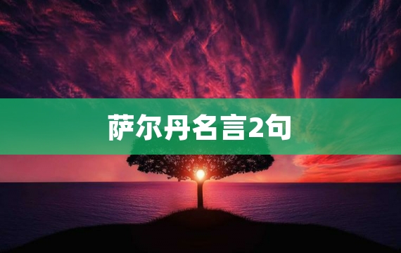 萨尔丹名言2句