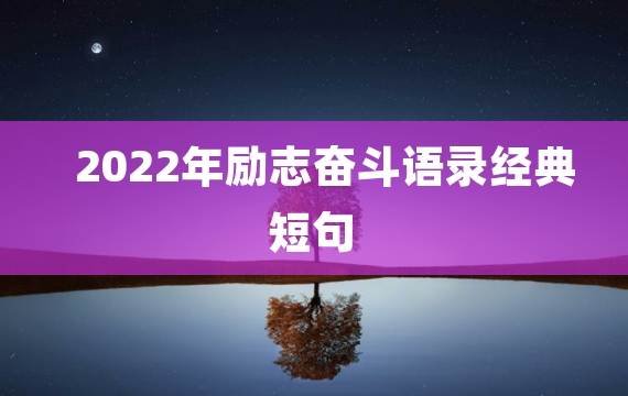 2022年励志奋斗语录经典短句