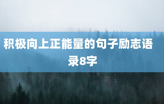 积极向上正能量的句子励志语录8字