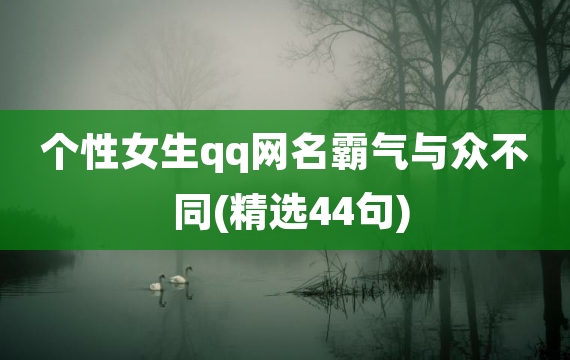 个性女生qq网名霸气与众不同(精选44句)