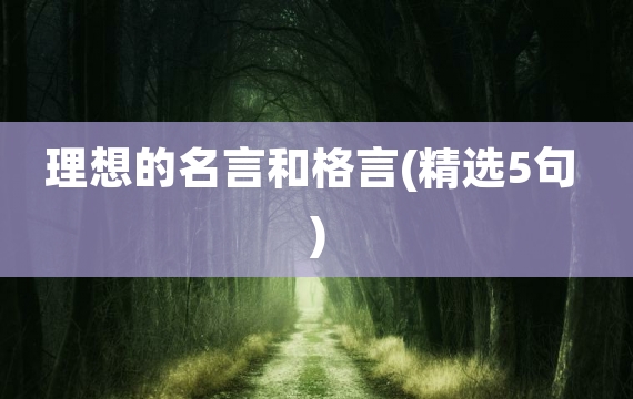 理想的名言和格言(精选5句)