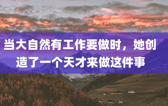 当大自然有工作要做时，她创造了一个天才来做这件事