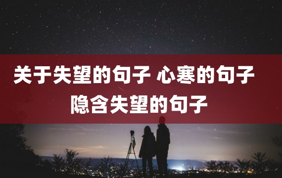 关于失望的句子 心寒的句子 隐含失望的句子