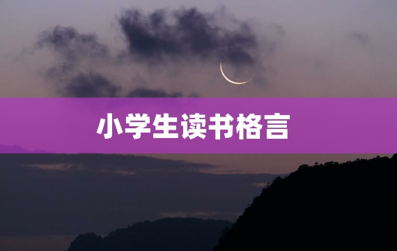 小学生读书格言