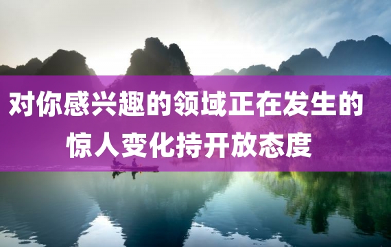 对你感兴趣的领域正在发生的惊人变化持开放态度