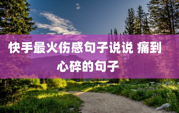 快手最火伤感句子说说 痛到心碎的句子