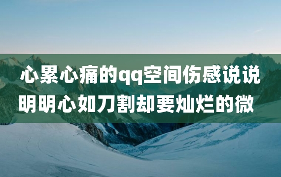 心累心痛的qq空间伤感说说 明明心如刀割却要灿烂的微笑