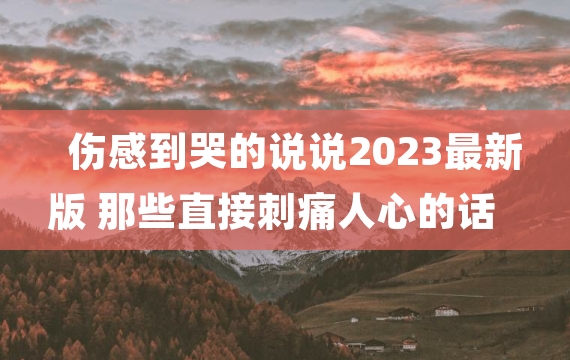 伤感到哭的说说2023最新版 那些直接刺痛人心的话