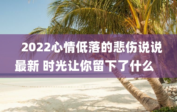 2022心情低落的悲伤说说最新 时光让你留下了什么