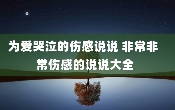 为爱哭泣的伤感说说 非常非常伤感的说说大全