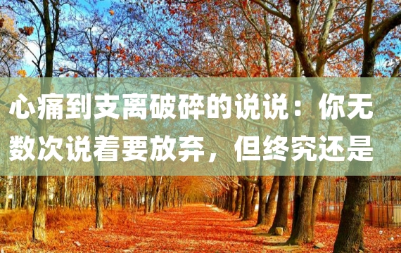 心痛到支离破碎的说说：你无数次说着要放弃，但终究还是舍不得