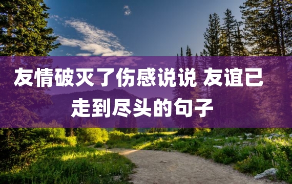 友情破灭了伤感说说 友谊已走到尽头的句子