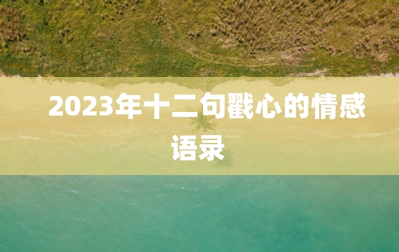 2023年十二句戳心的情感语录