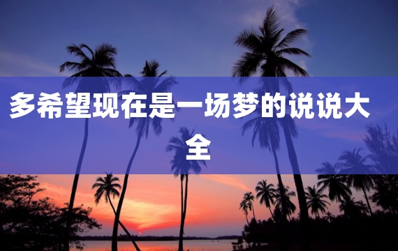 多希望现在是一场梦的说说大全