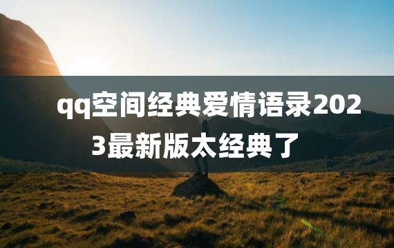 qq空间经典爱情语录2023最新版太经典了