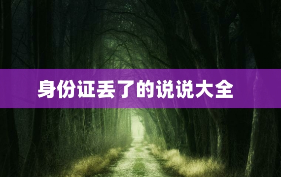 身份证丢了的说说大全