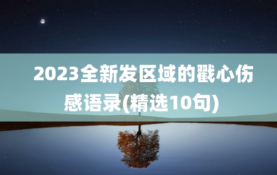 2023全新发区域的戳心伤感语录(精选10句)